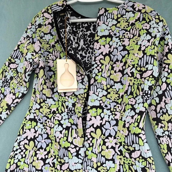 Stine Goya Lecce Abstract Jacquard Long Sleeve Mini Dress Size M NWT FLORAL Slim - Picture 4 of 8